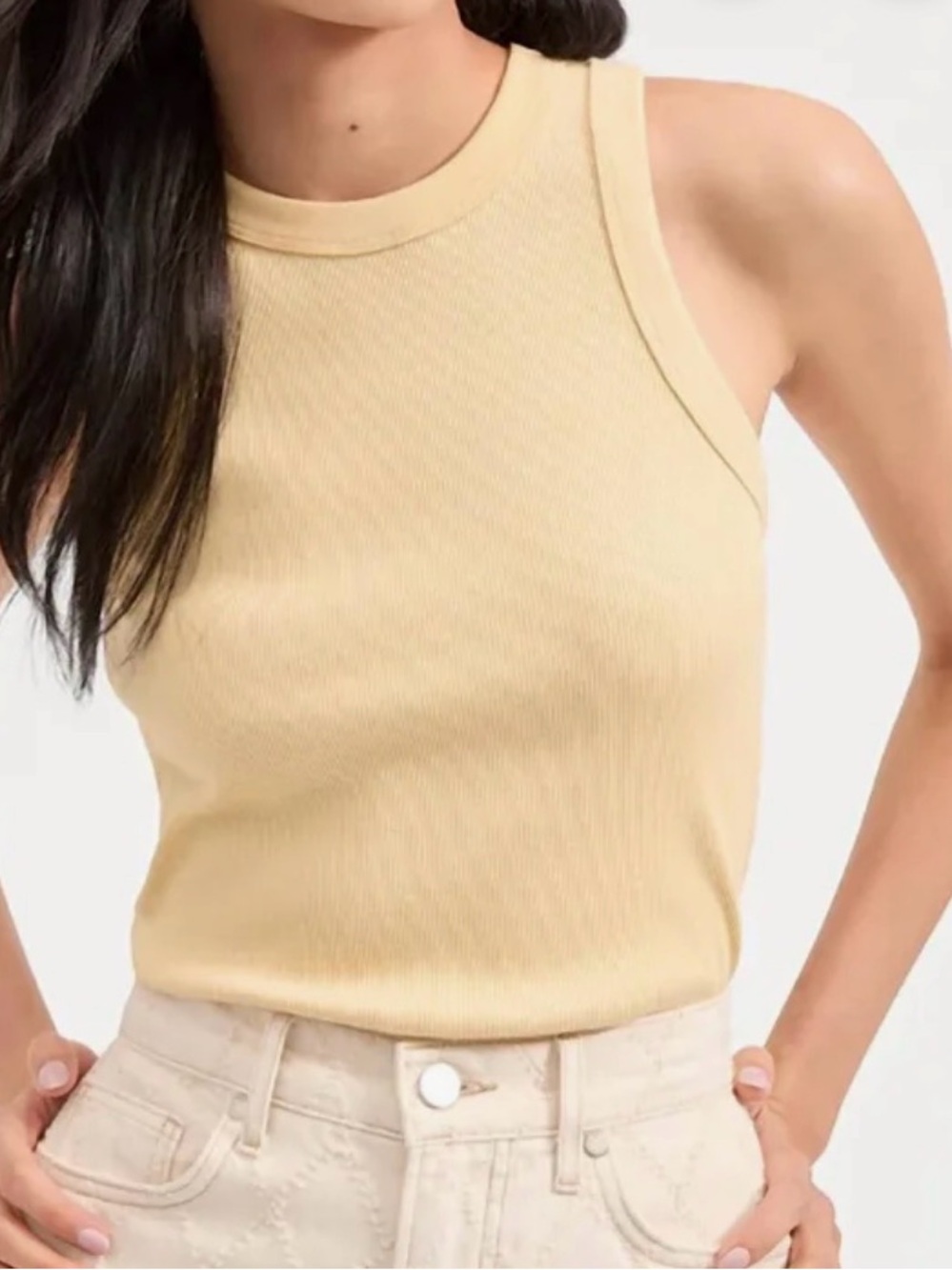 eronica Beard Jordyn Cropped Tank Top CHAMOMILE